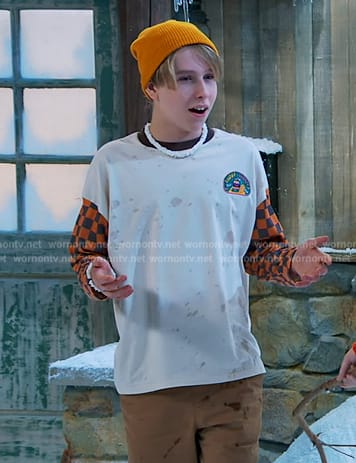 Jake's checkerboard print sleeve tee on Bunkd