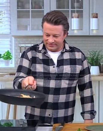 Jamie Oliver's checked button down shirt on Good Morning America
