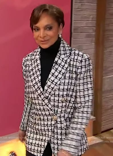 Jasmine Guy's white check blazer on Sherri