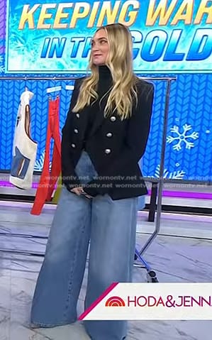 Jasmine Snow's black blazer and wide-leg jeans on Today