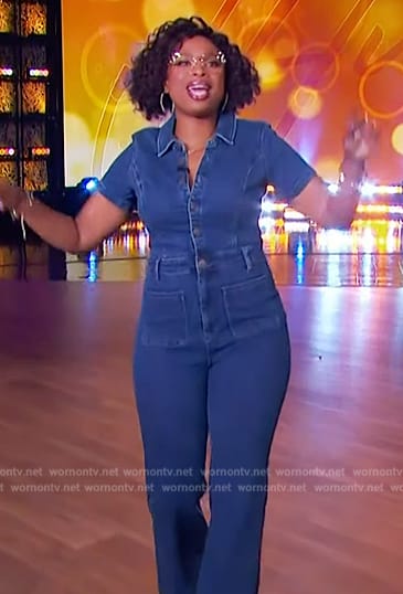 Jennifer's denim jumpsuit on The Jennifer Hudson Show