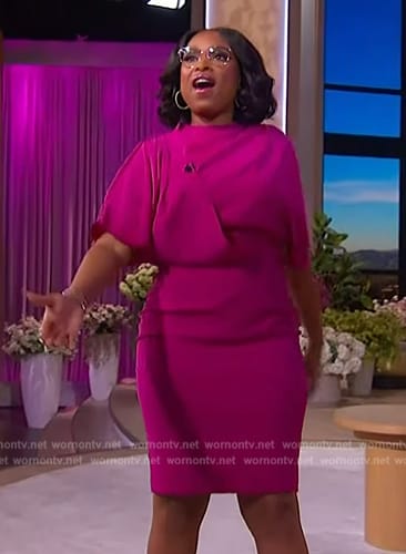 Jennifer's pink draped dress on The Jennifer Hudson Show