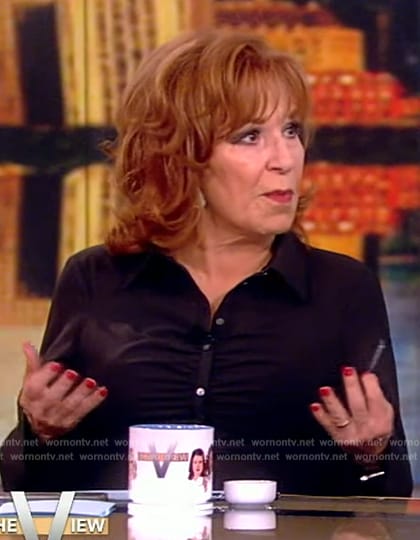 Joy's black ruched shirt on The View