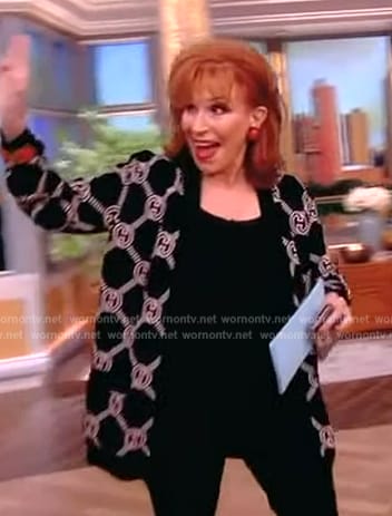 Joy's black GG cardigan on The View