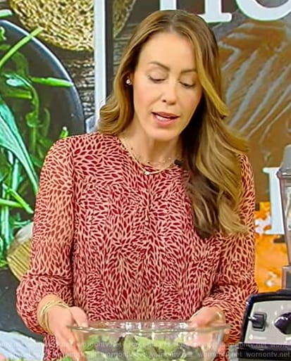 Kat Ashmore's red printed dress on Tamron Hall Show