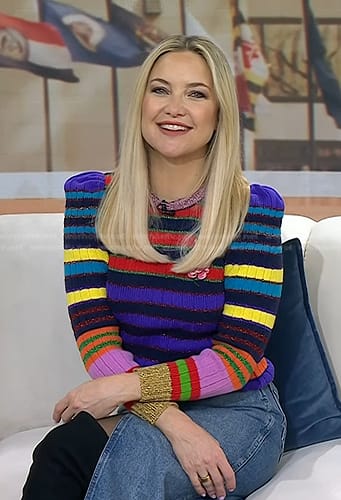 Kate Hudson's metallic striped sweater on Today