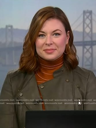 Kate Rogers' suede moto jacket on NBC News Daily