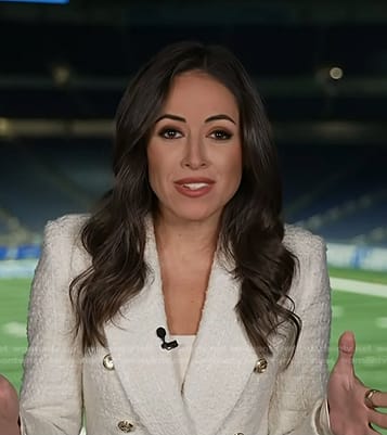 Kaylee's white textured blazer on Today