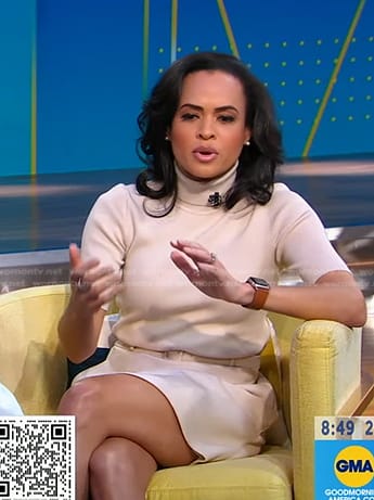 Linsey's ivory turtleneck dress on Good Morning America