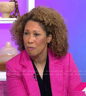 Dr. Lisa Orbé-Austin's pink frayed tweed blazer on Today