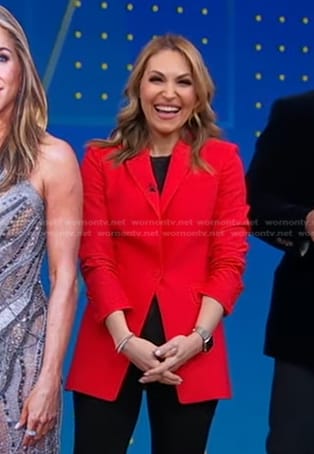 Lori's red single breasted blazer on Good Morning America