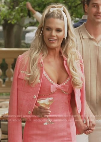 Madison's pink tweed embellished dress and jacket on Southern Charm