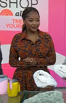 Makho's orange floral dress on Today