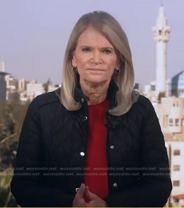 Martha's black quilted jacket on Good Morning America