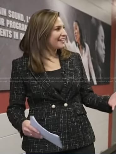 Mary's black tweed blazer on Good Morning America