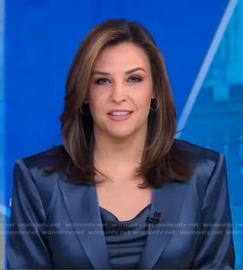 Mary's blue satin cami and blazer on Good Morning America