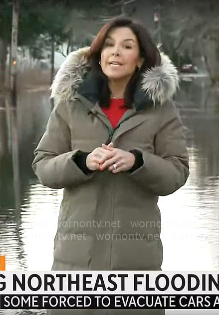 Meg Oliver's fur trim hood parka on CBS Mornings