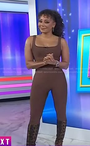 Mel B's brown bodysuit on Today