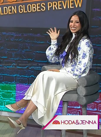 Naz Perez's floral tie neck cardigan on Today