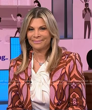 Dr. Robi Ludwig's pink floral blazer on NBC News Daily