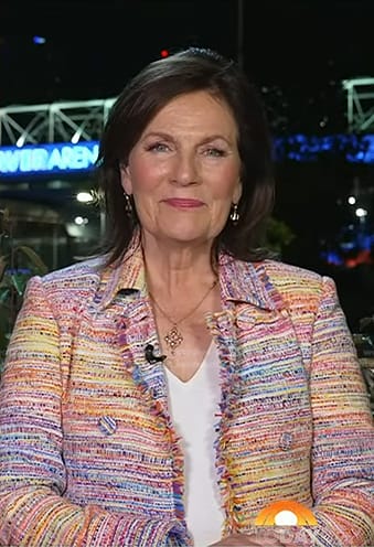 Sara James's rainbow tweed jacket on Today