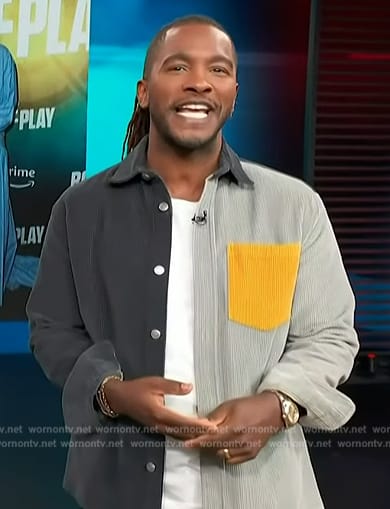 Scott's colorblock shirt on Access Hollywood