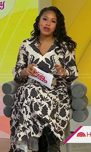 Sheinelle's floral print v-neck dress on Today