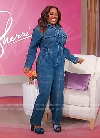 Sherri's denim jumpsuit on Sherri