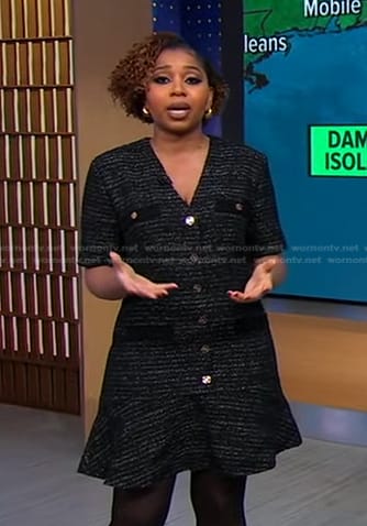 Somara Theodore's black tweed dress on Good Morning America