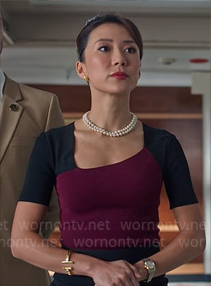 Teddy's colorblock short sleeve dress on Death and Other Details