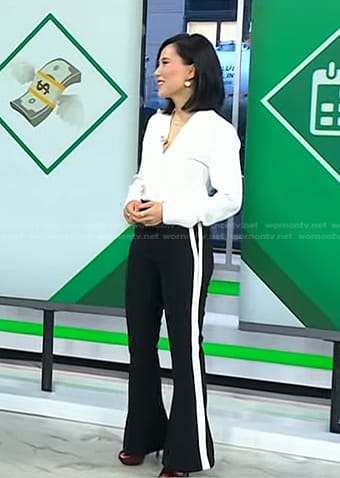 Vicky's black side stripe pants on Today