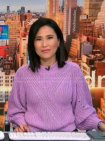 Vicky's lilac knit sweater on NBC News Daily