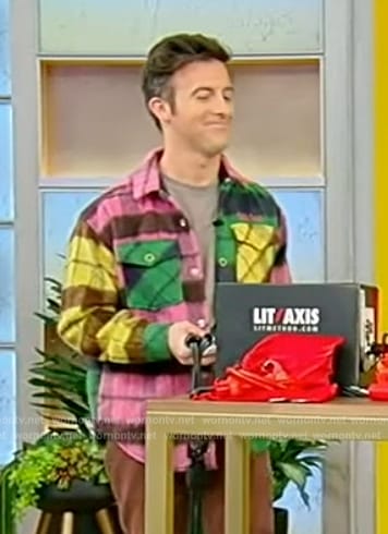 Will Ganss's colorblock plaid shirt on Tamron Hall Show