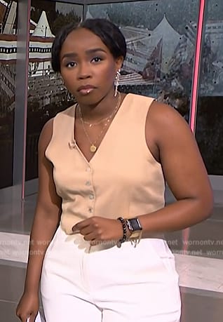Zinhle's beige vest on NBC News Daily