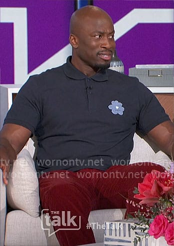 Akbar's flower polo shirt on The Talk