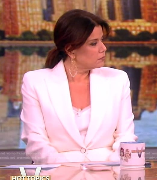 Ana's white blazer and pants on The View