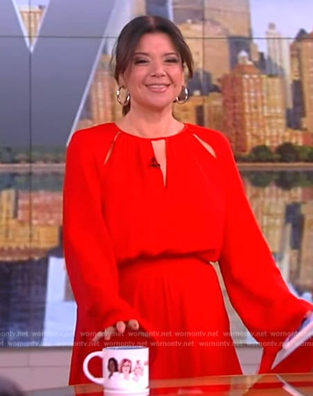 Ana's red two-tone dress on The View