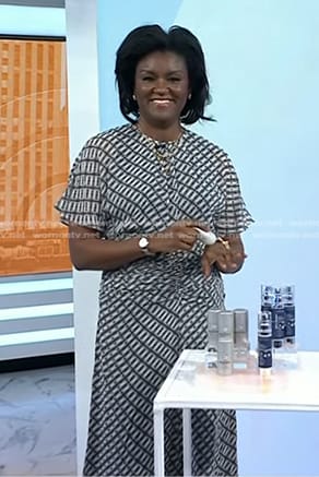 Dr. Angela Lamb's print ruched waist dress on Today