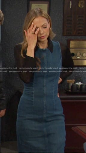 Ava's fitted denim dress on Days of our Lives