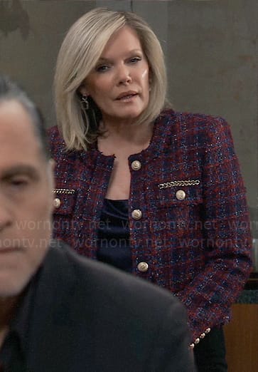 Ava's tweed jacket with chain trims on General Hospital