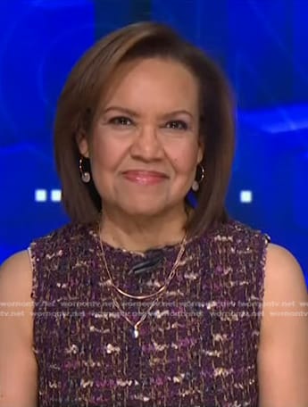 Bertha Coombs's purple tweed dress on NBC News Daily
