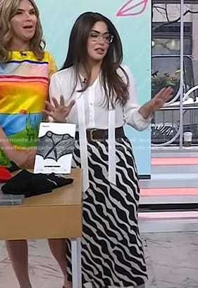 Bobbie's black and white print skirt on Today