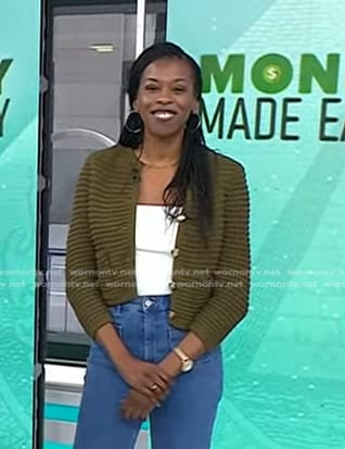 Brittany Jones-Cooper's green cardigan on Today