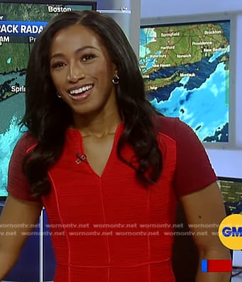 Brittany's red colorblock dress on Good Morning America