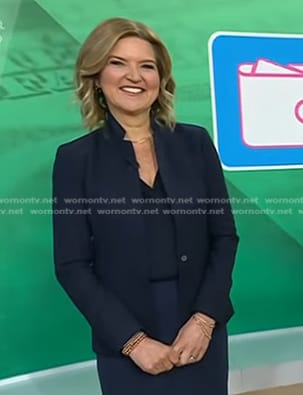Christine Romans's navy blazer on Today