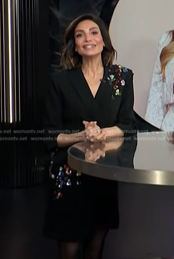 Courtney's black embellished blazer dress on E! News