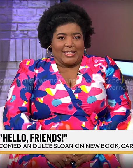 Dulcé Sloan's printed maxi dress on CBS Mornings