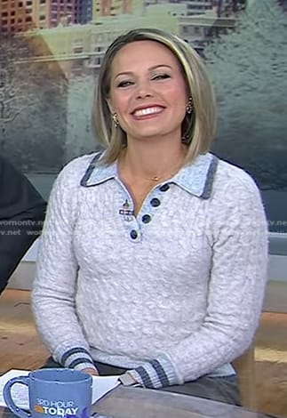 Dylan's cable knit polo sweater on Today