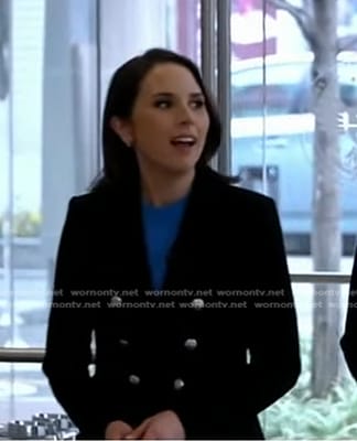 Elizabeth's black blazer with silver buttons on Good Morning America