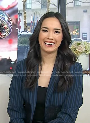 Emilie's lace-waist striped blazer on Today